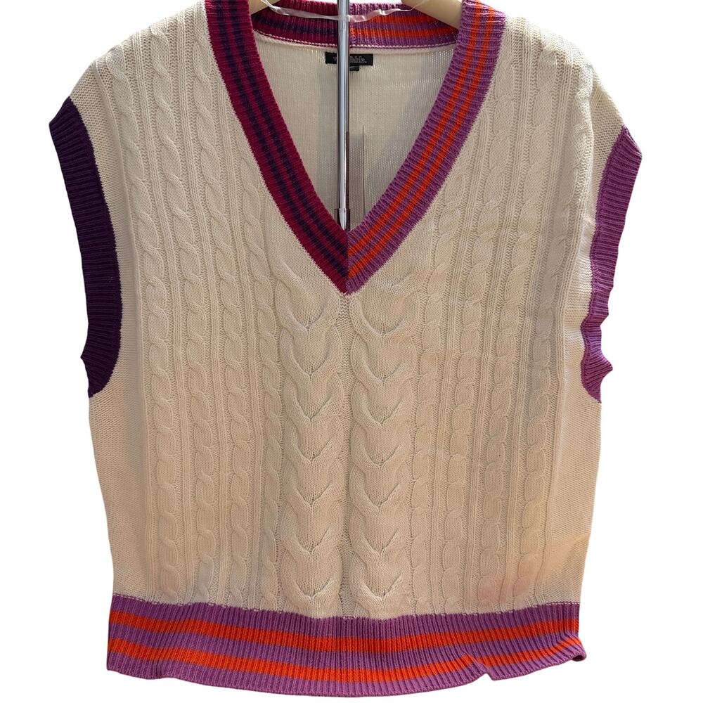 Wild Fable Women's Pink Striped Oversized Sweater Vest - Size Small - NWT